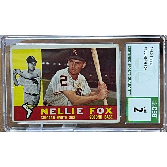 Vintage 1960 Topps Nellie Fox CSG 2 - Picture 1 of 3